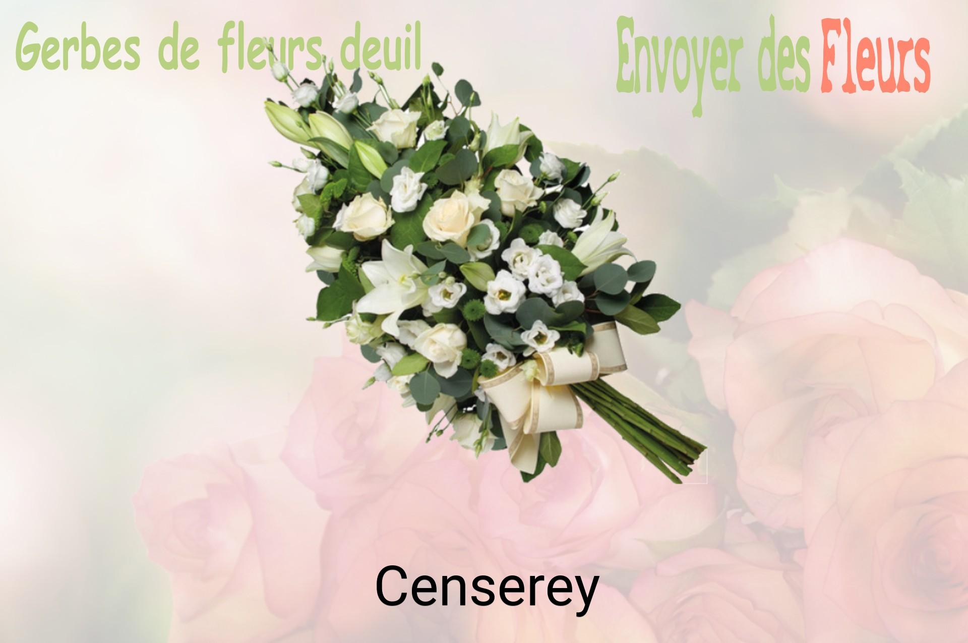 Gerbe de fleurs de deuil livrée à Censerey
